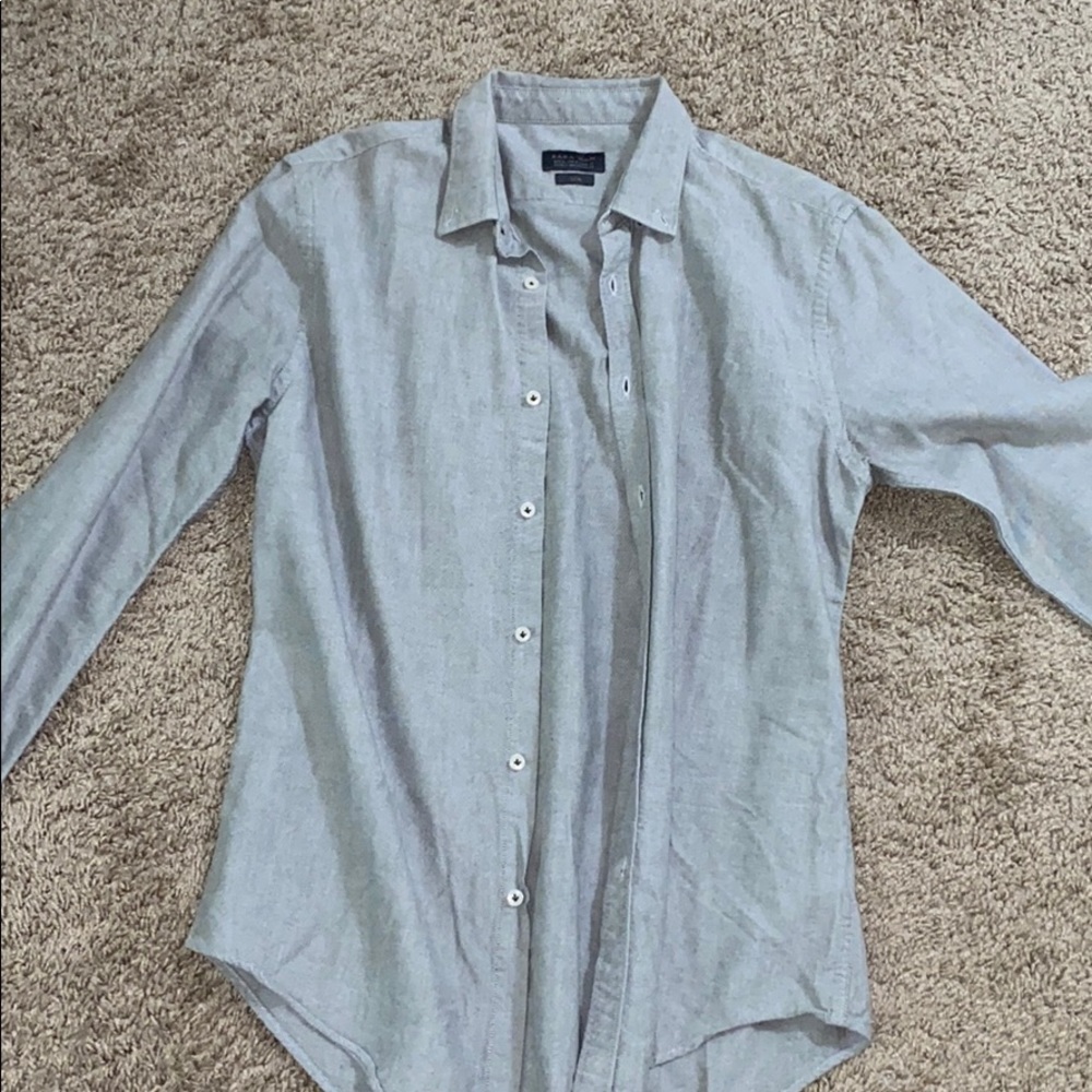 Mens Zara Slim Fit Button Down